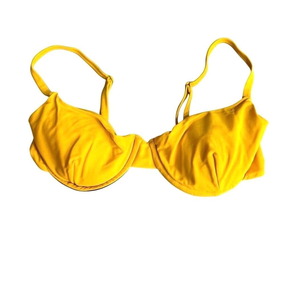 Andie Swimwear Womens Size‎ Medium Yellow Bikini Top Underwire Padded  NWOT